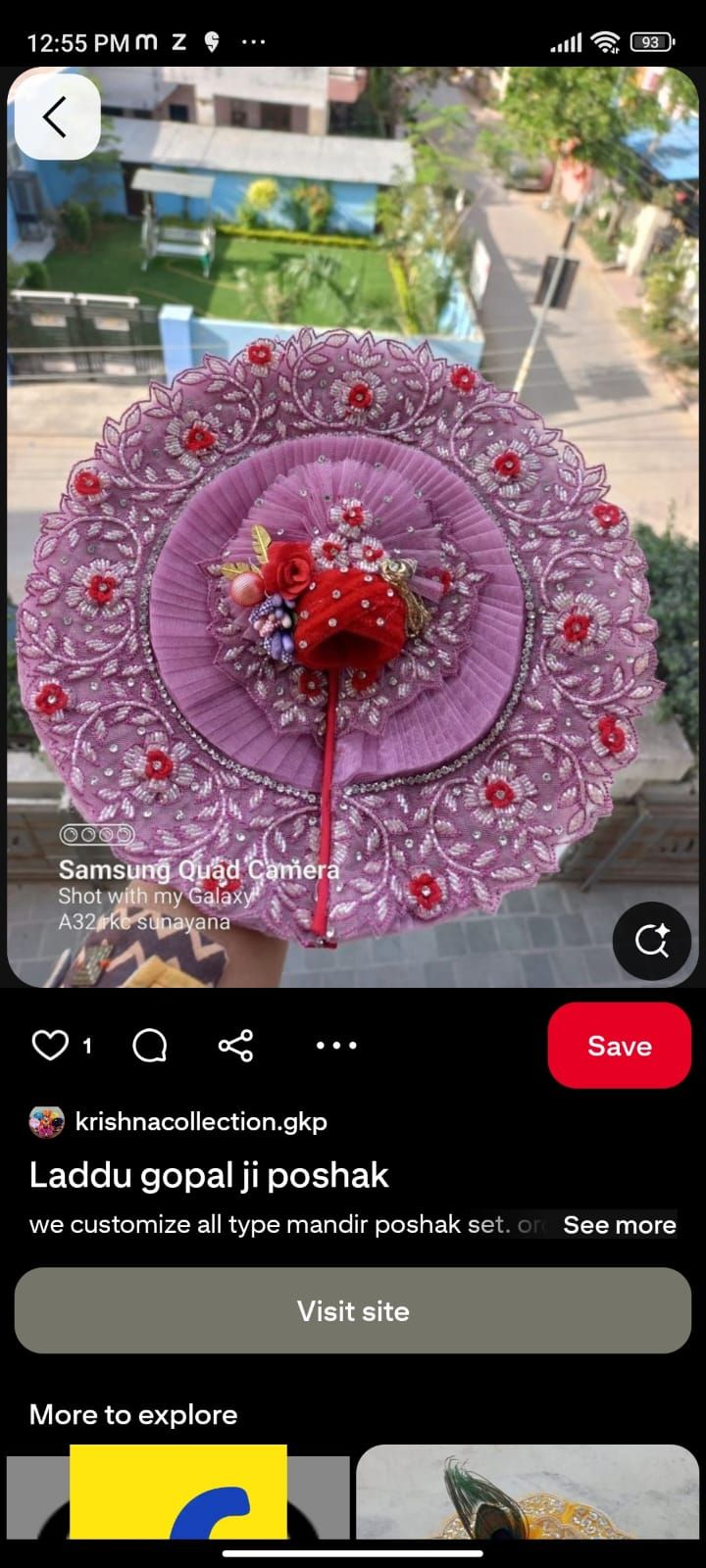 Lavender Floral Net Poshak