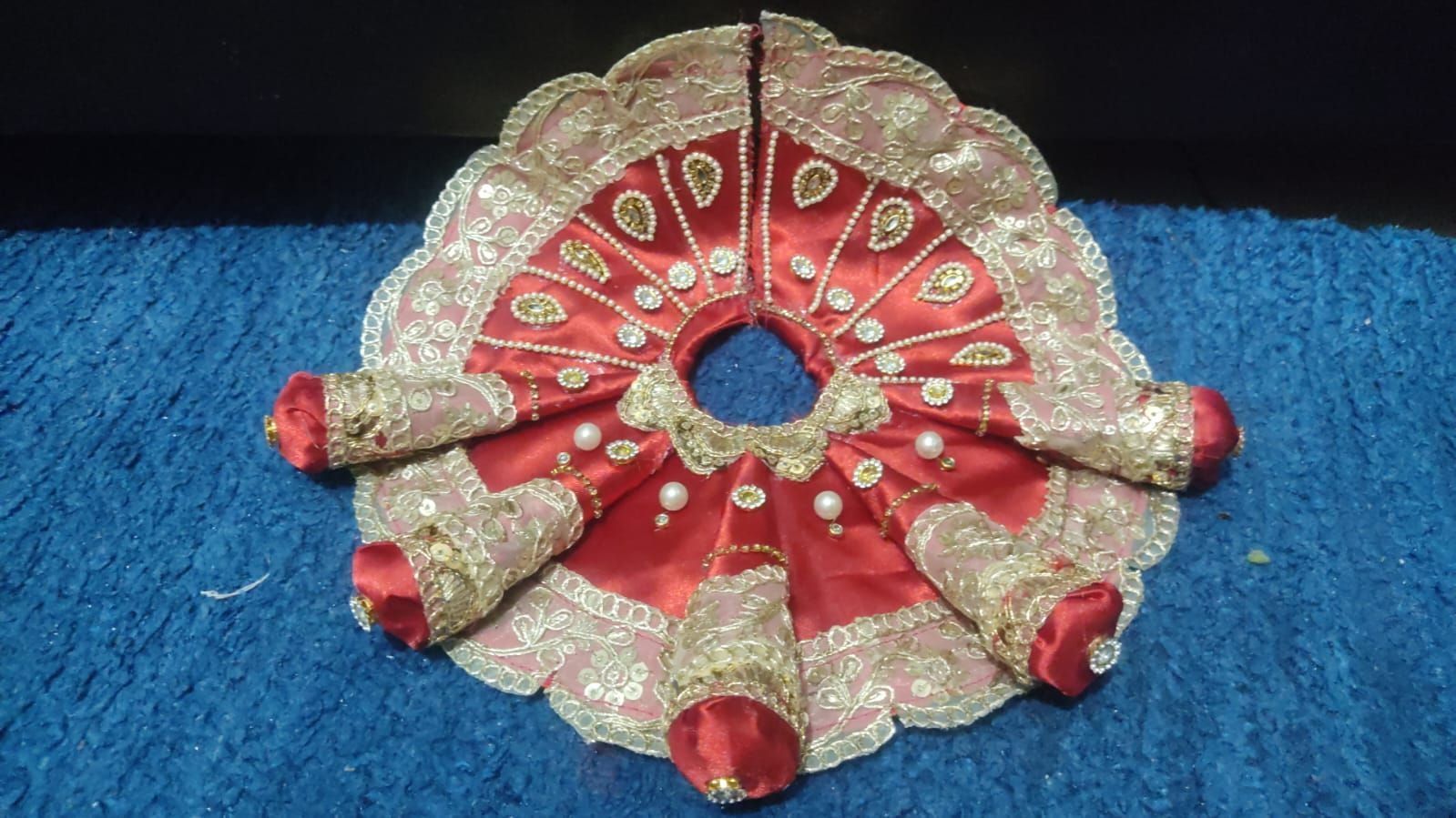 Maroon Zari Peacock Poshak